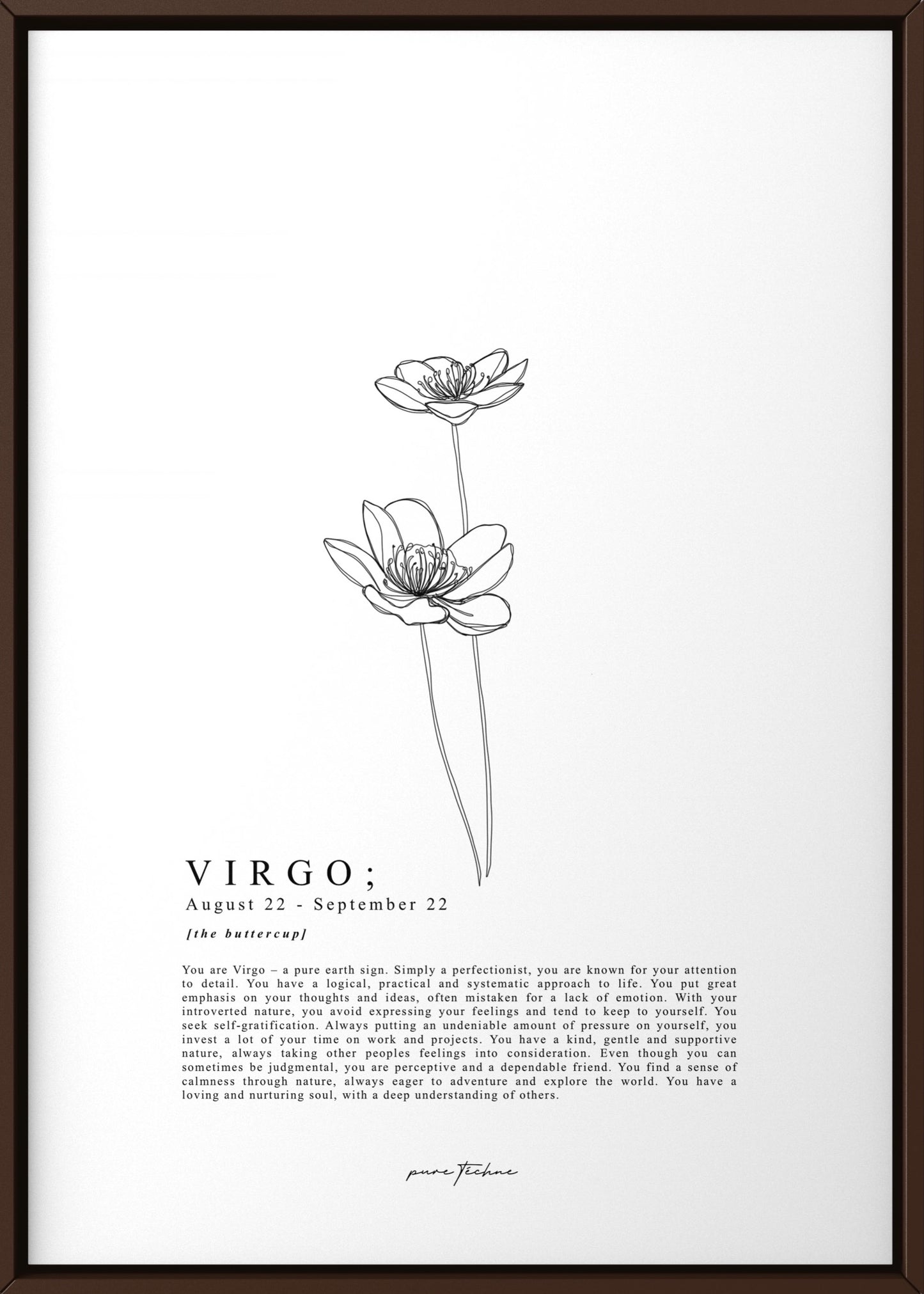 Virgo - 'Blooms' Zodiac Print
