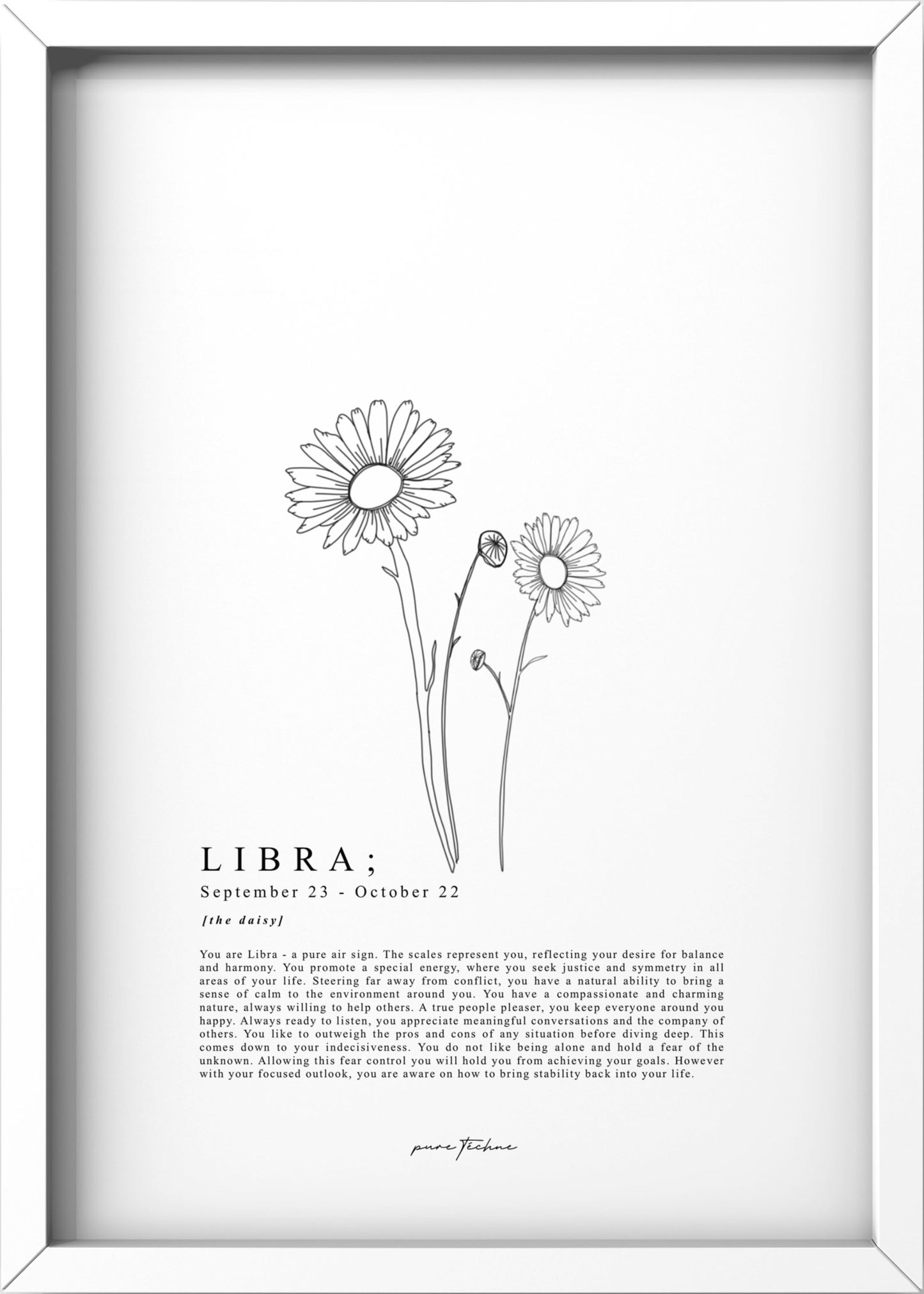 Libra - 'Blooms' Zodiac Print