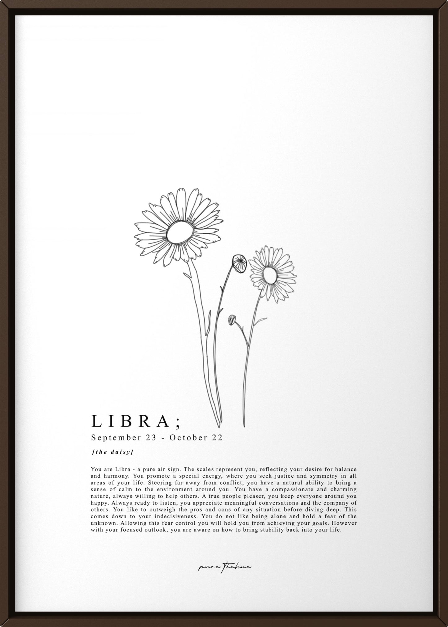 Libra - 'Blooms' Zodiac Print