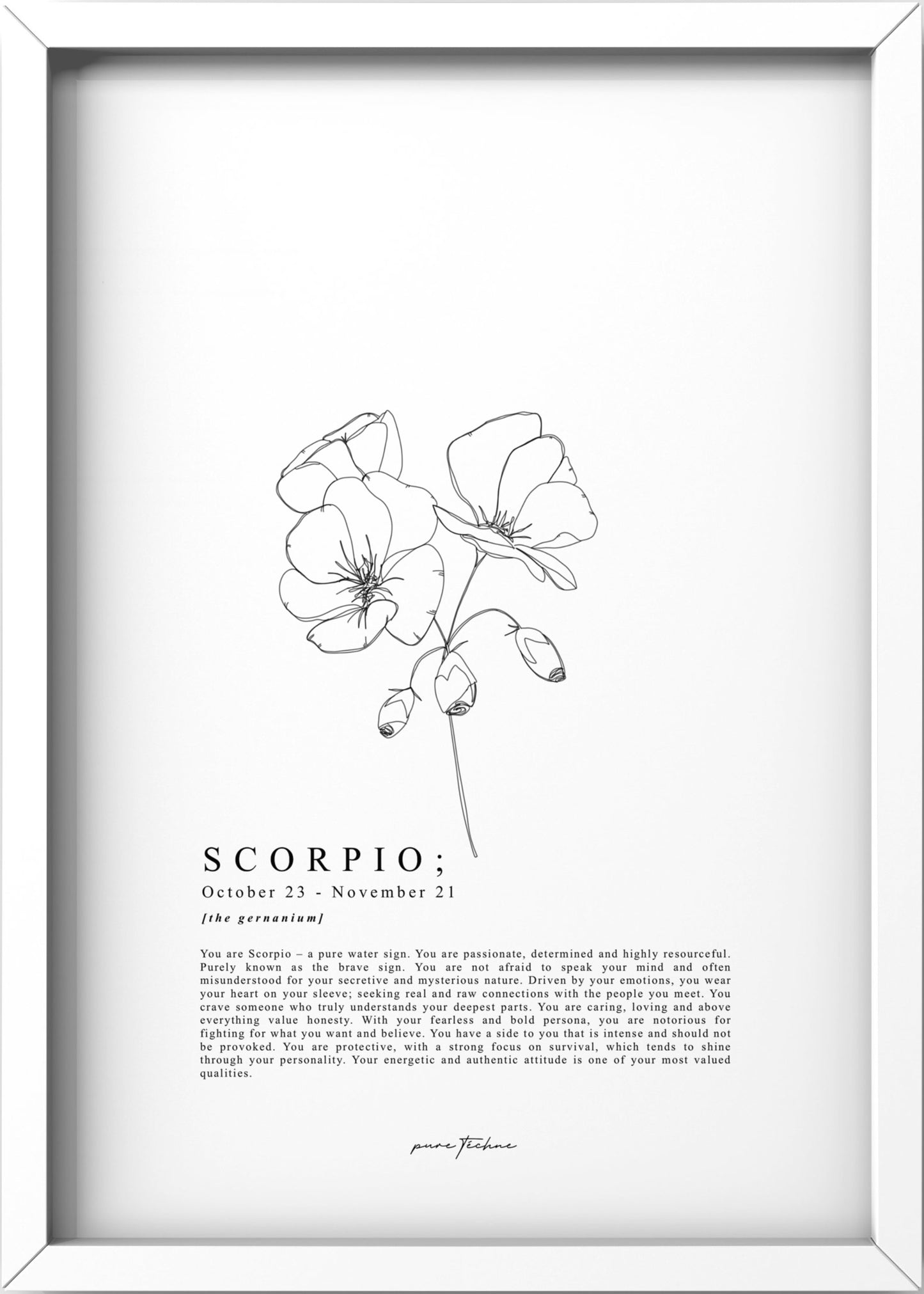 Scorpio - 'Blooms' Zodiac Print