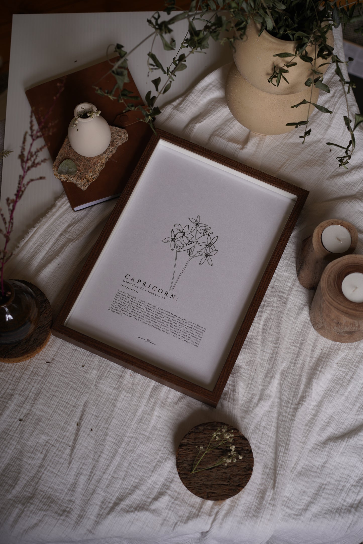 Capricorn - 'Blooms' Zodiac Print