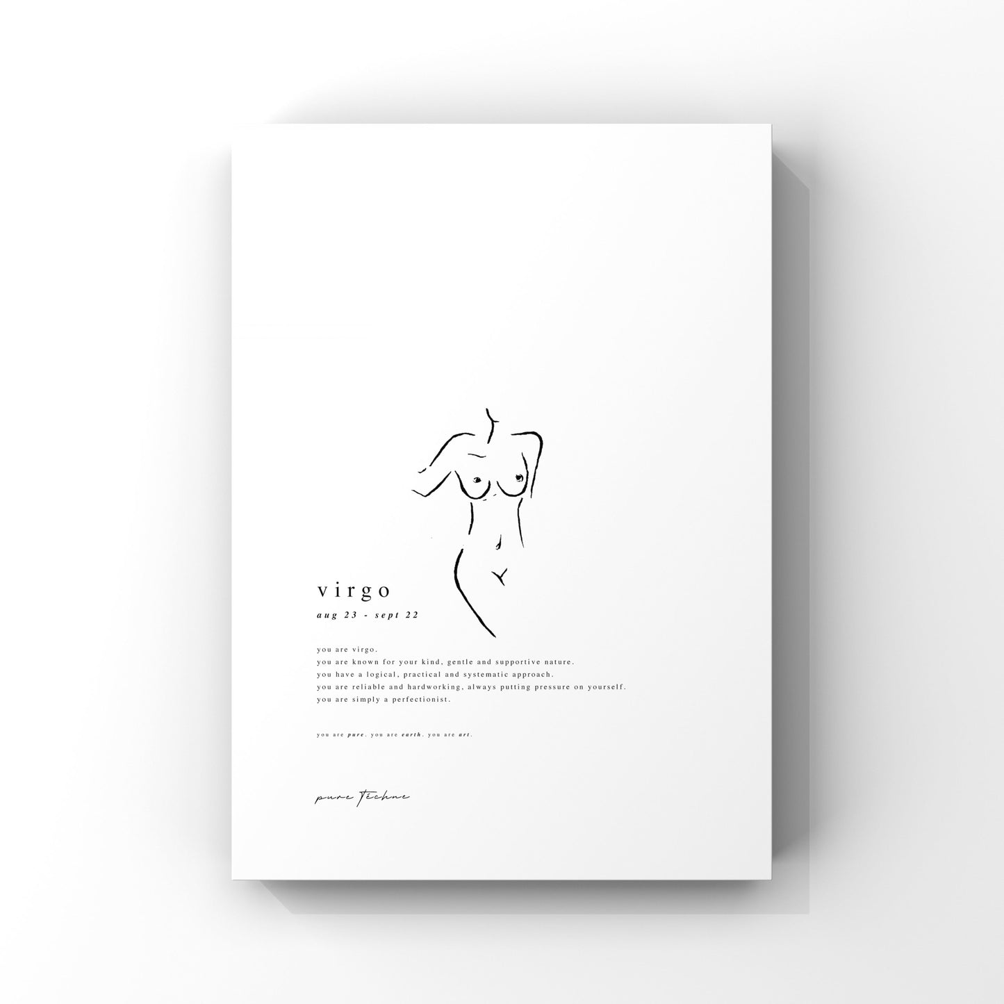 Virgo - 'Naked' Zodiac Print