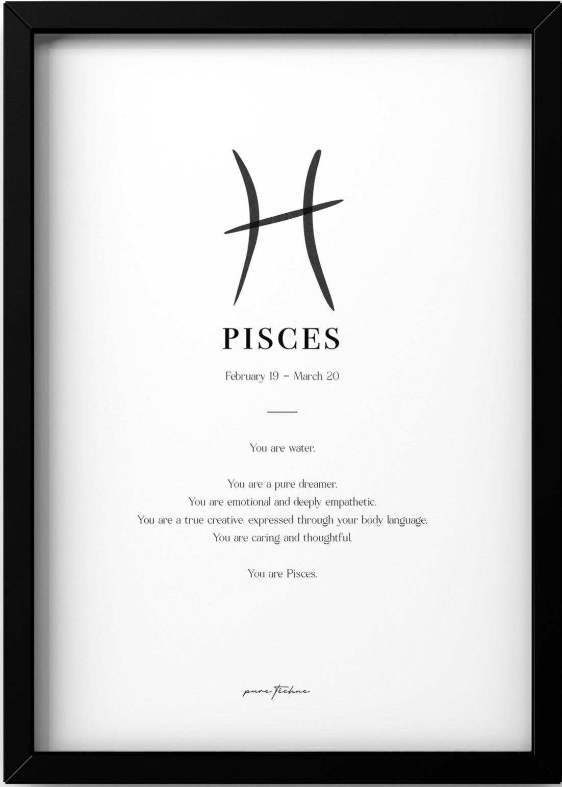 Pisces - 'Symbol' Zodiac Print