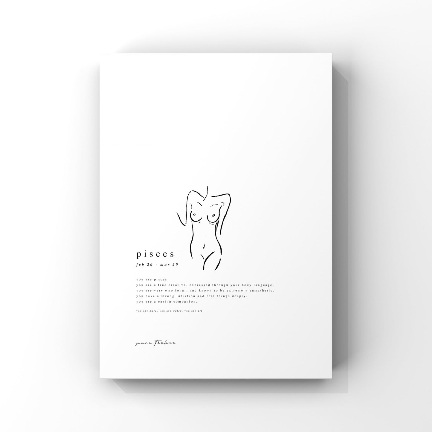 Pisces - 'Naked' Zodiac Print