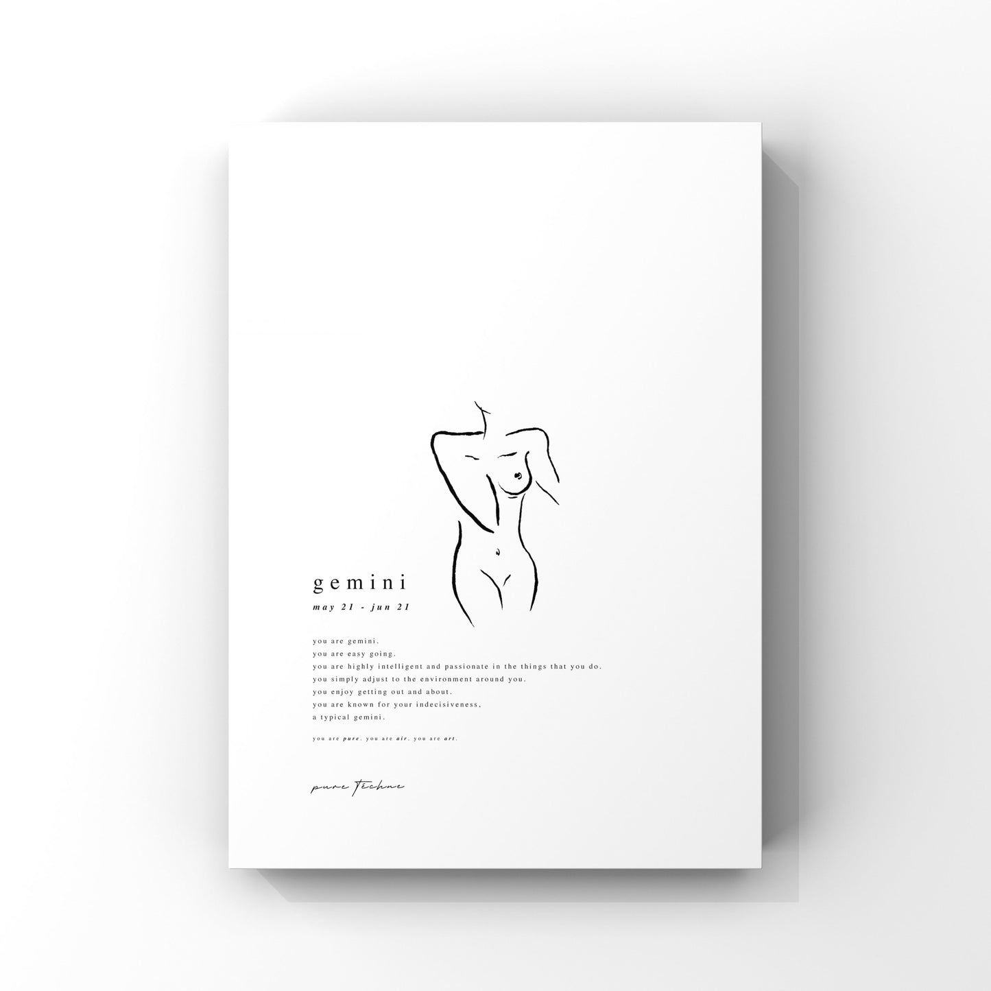 gemini zodiac print with naked body