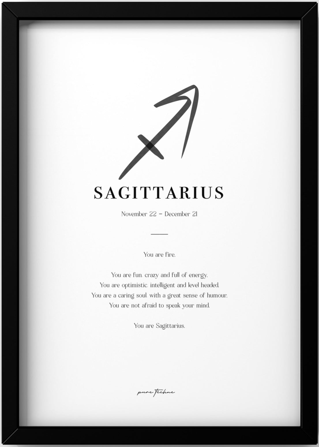 Sagittarius - 'Symbol' Zodiac Print