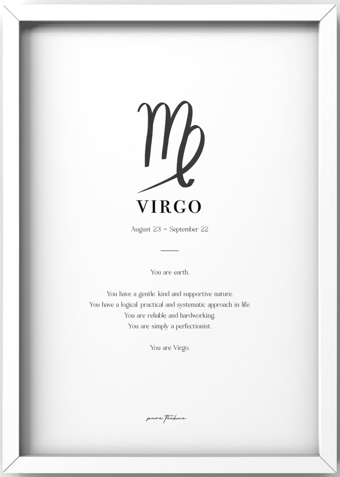 Virgo - 'Symbol' Zodiac Print