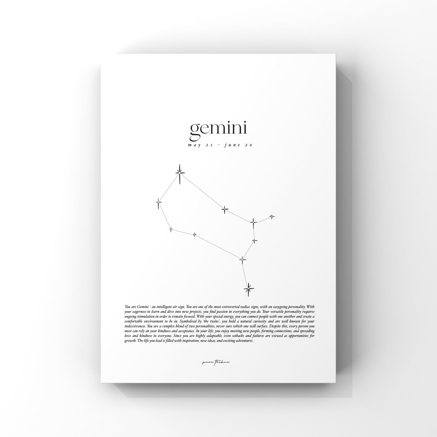 gemini zodiac print with star constellation
