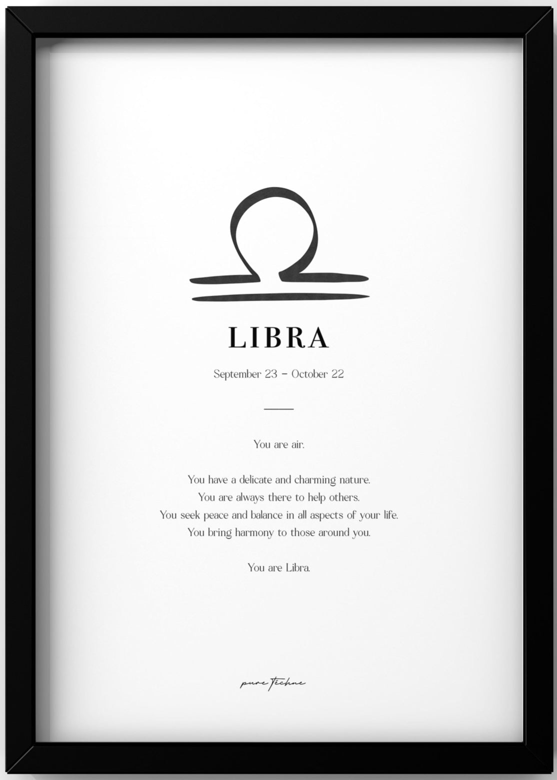 Libra - 'Symbol' Zodiac Print
