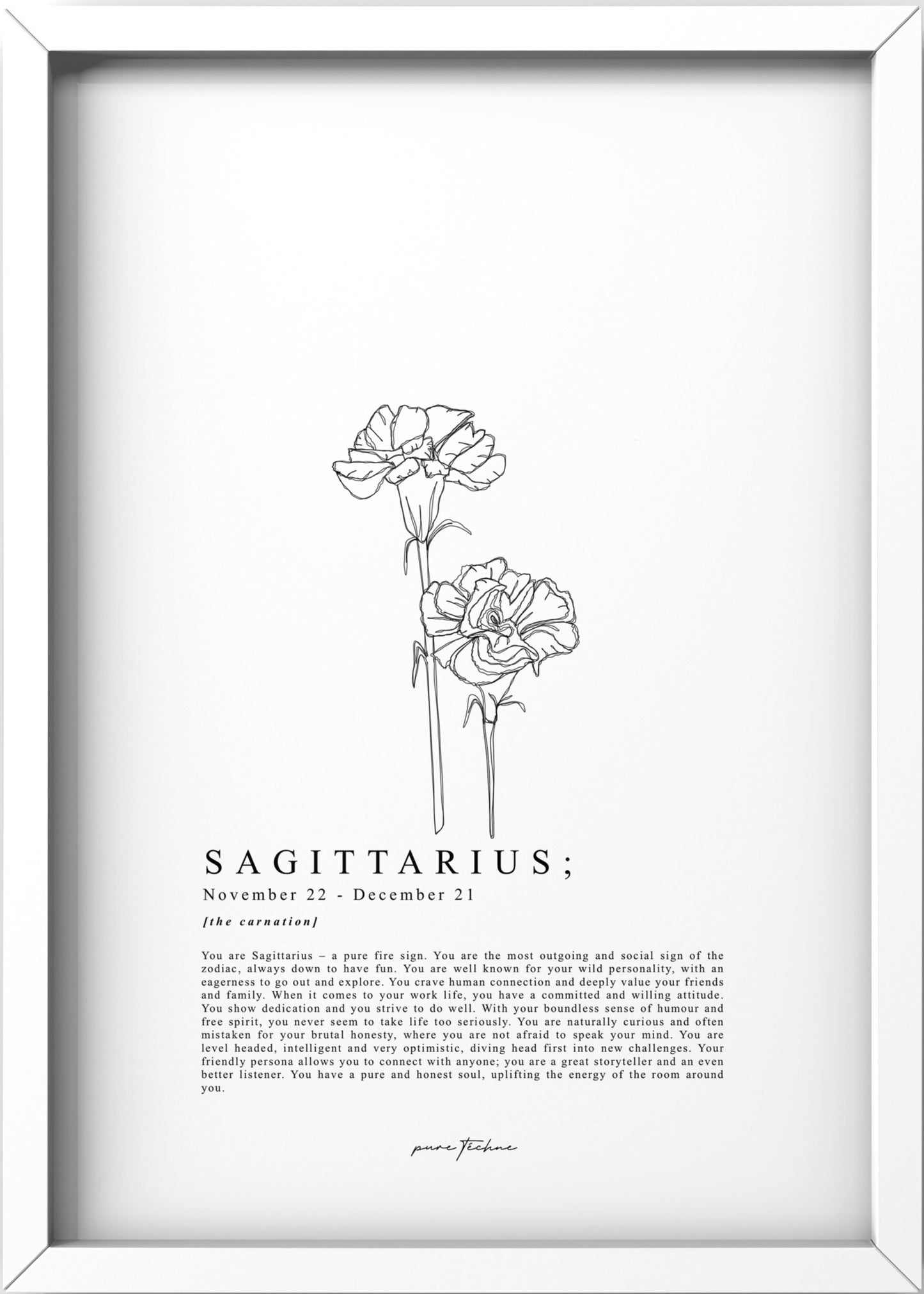 Sagittarius - 'Blooms' Zodiac Print