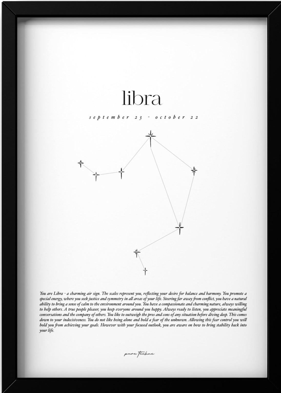 Libra - 'Stars' Zodiac Print