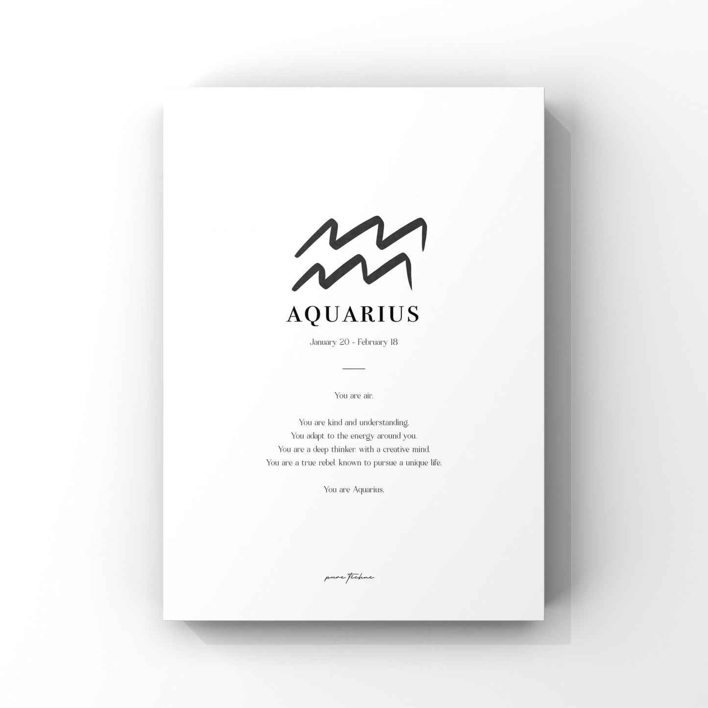 aquarius zodiac print with zodiac symbol