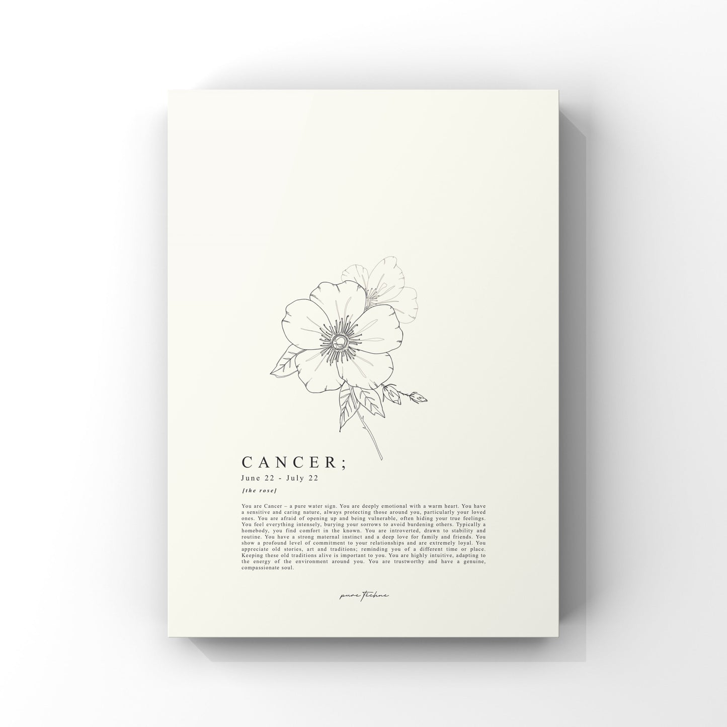 cancer zodiac print with zodiac flower