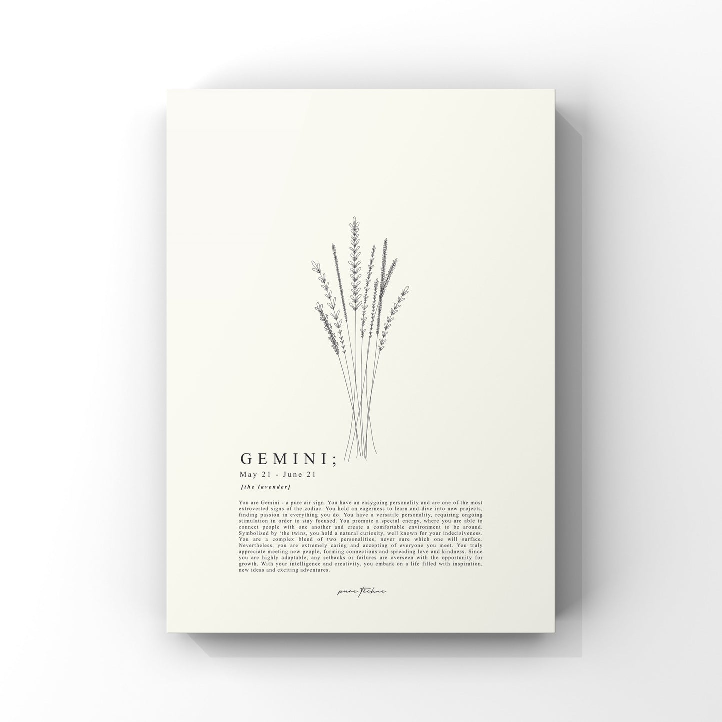 gemini zodiac print with zodiac flower