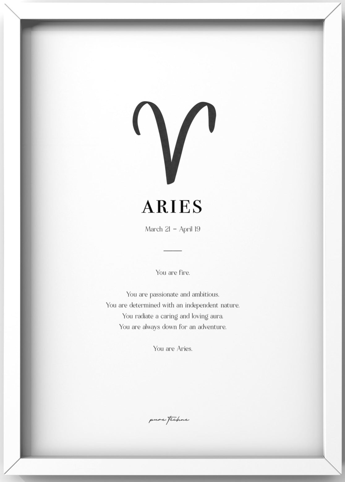 aries zodiac print with zodiac symbol