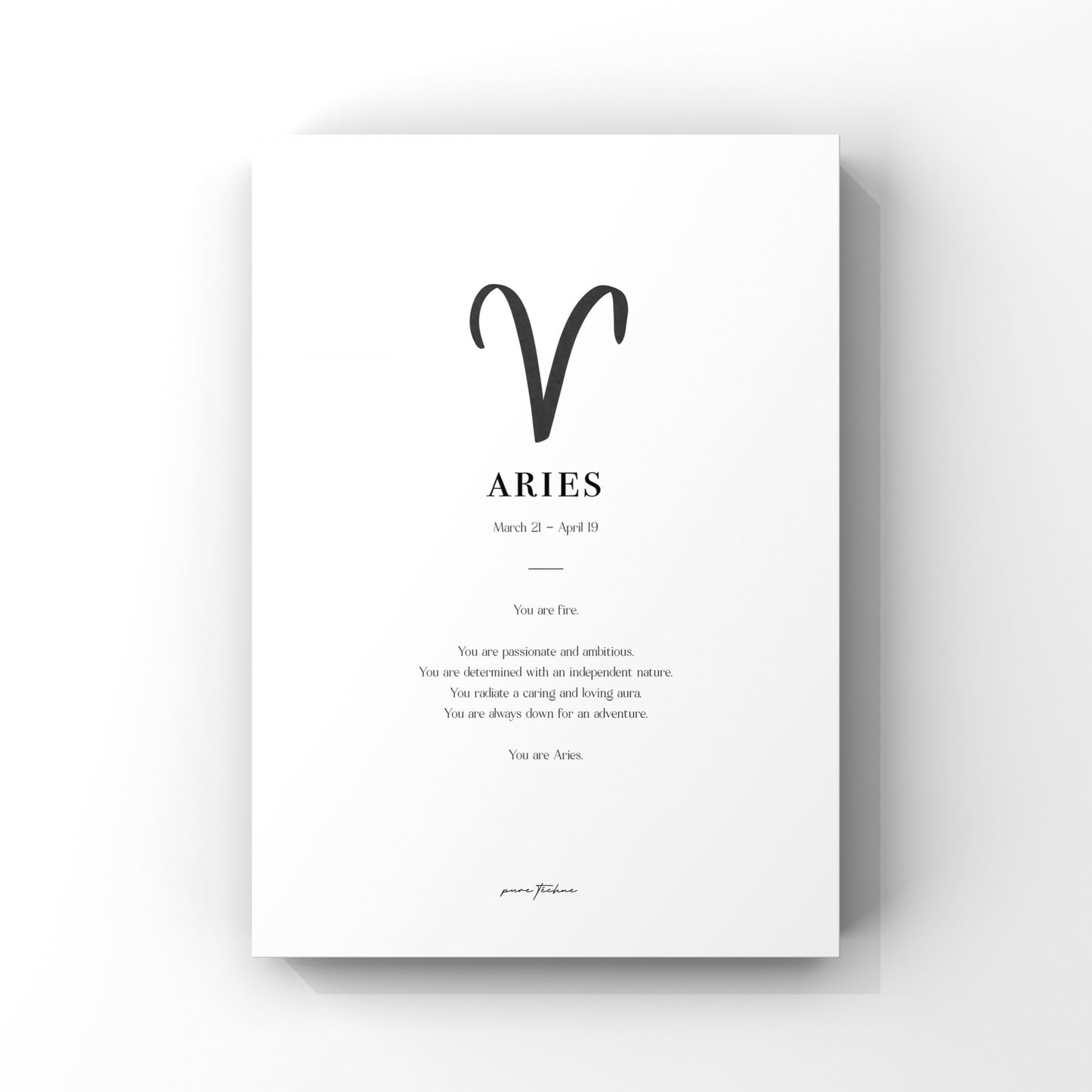 aries zodiac print with zodiac symbol