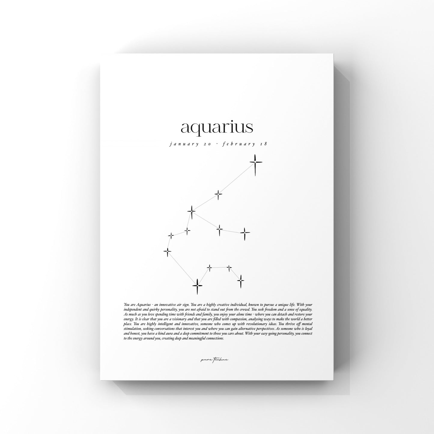 aquarius zodiac print with star constellation