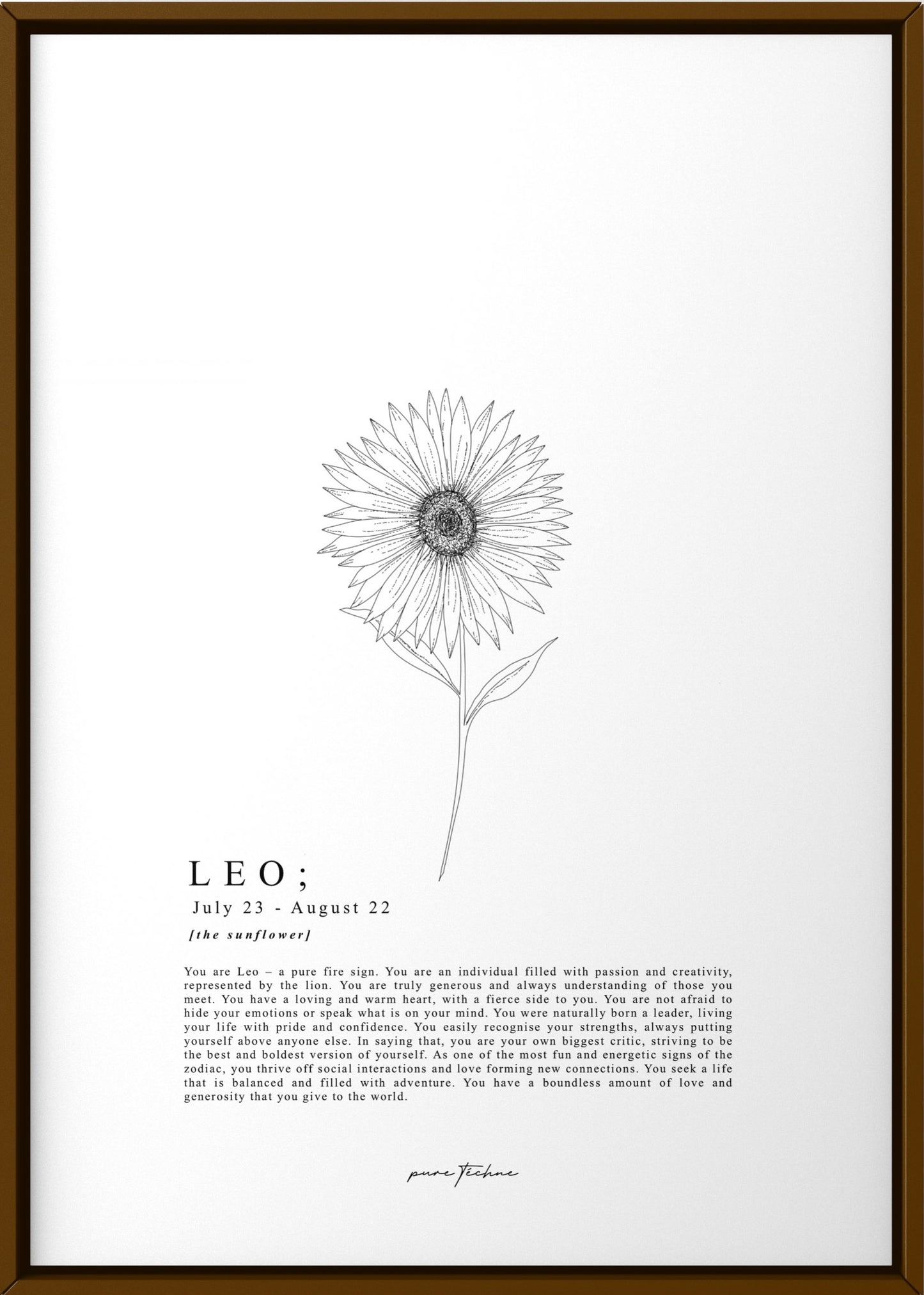 Leo - 'Blooms' Zodiac Print