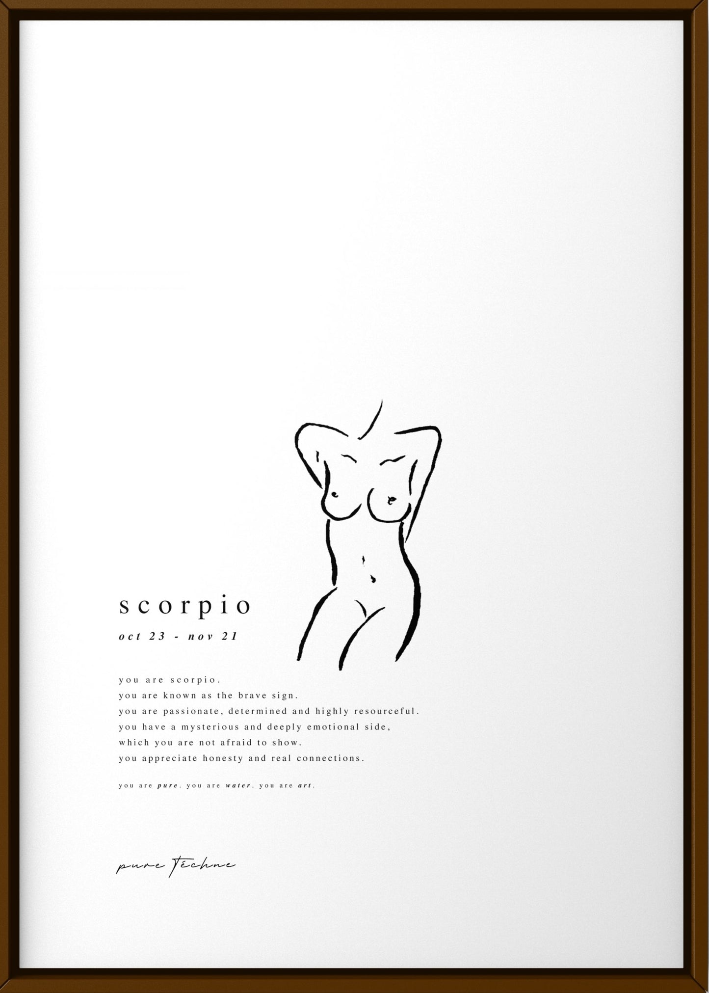 Scorpio - 'Naked' Zodiac Print