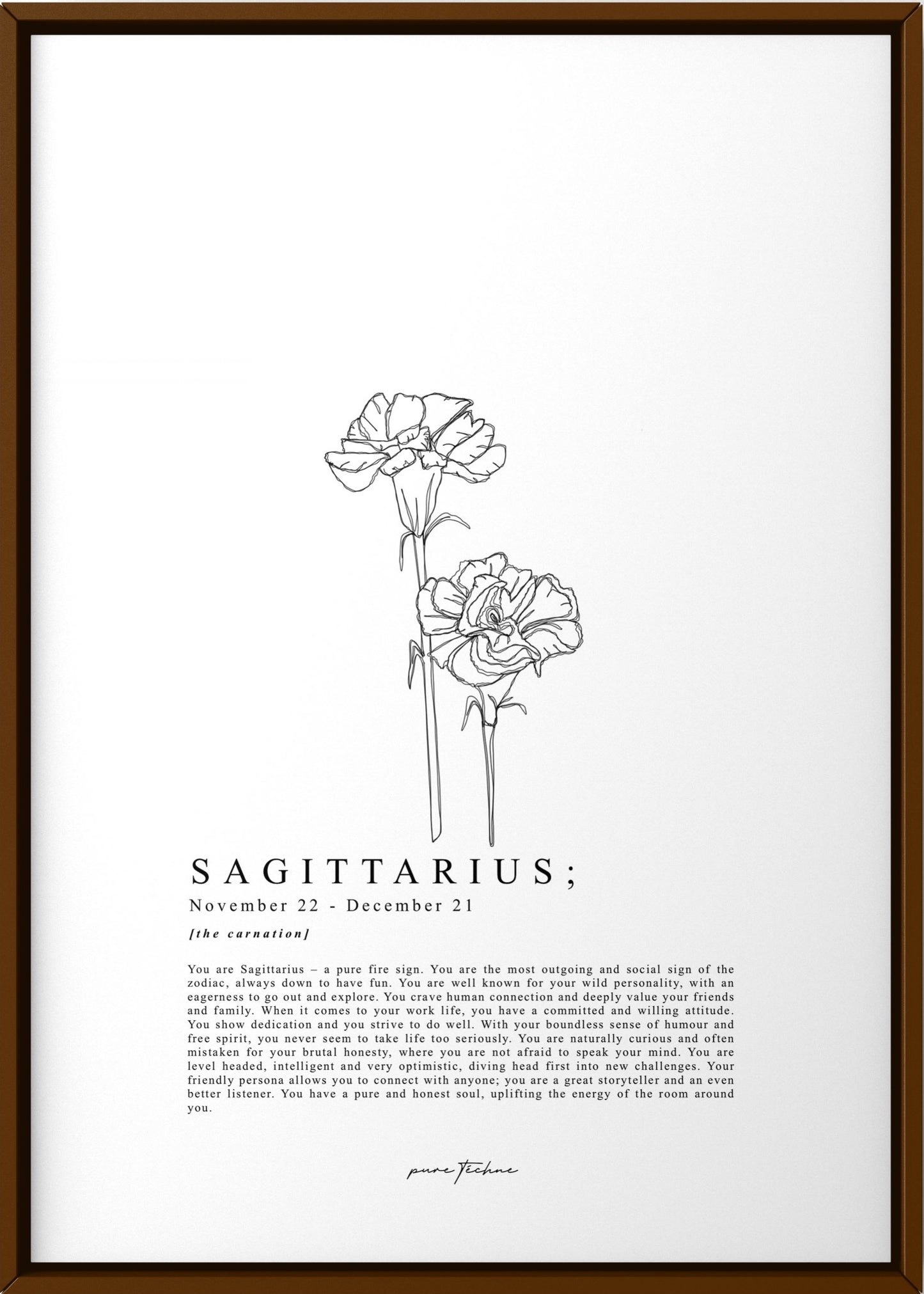 Sagittarius - 'Blooms' Zodiac Print