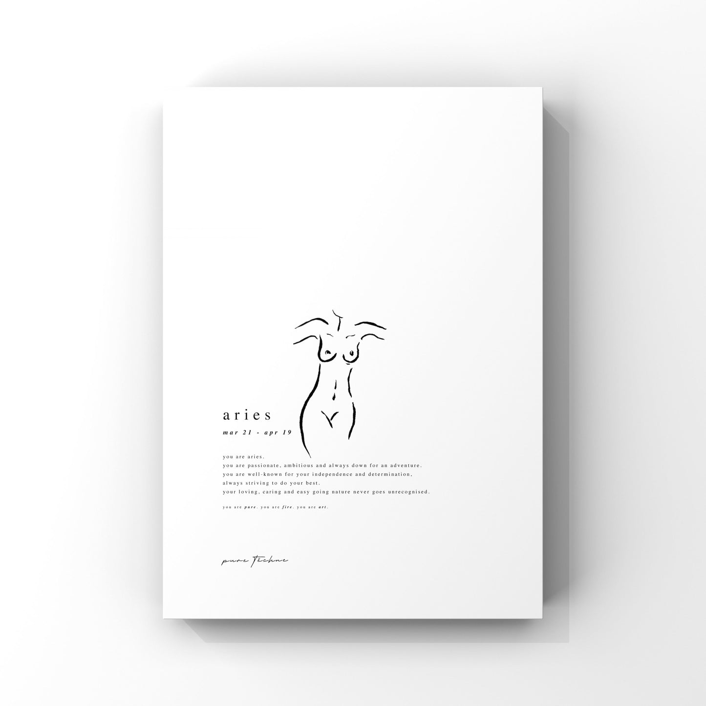 aries zodiac print with naked body