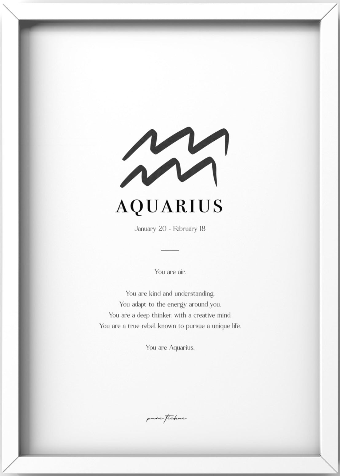 aquarius zodiac print with zodiac symbol