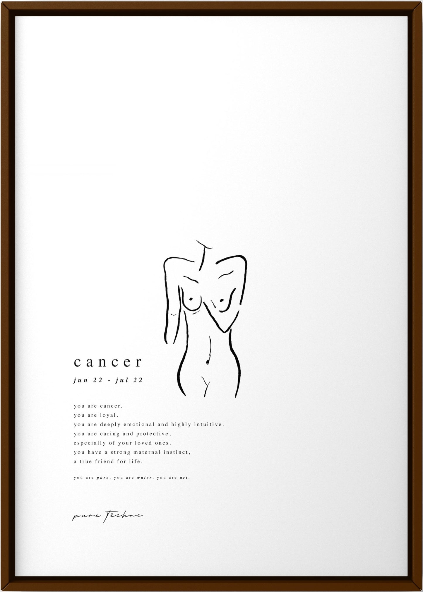 cancer zodiac print with naked body