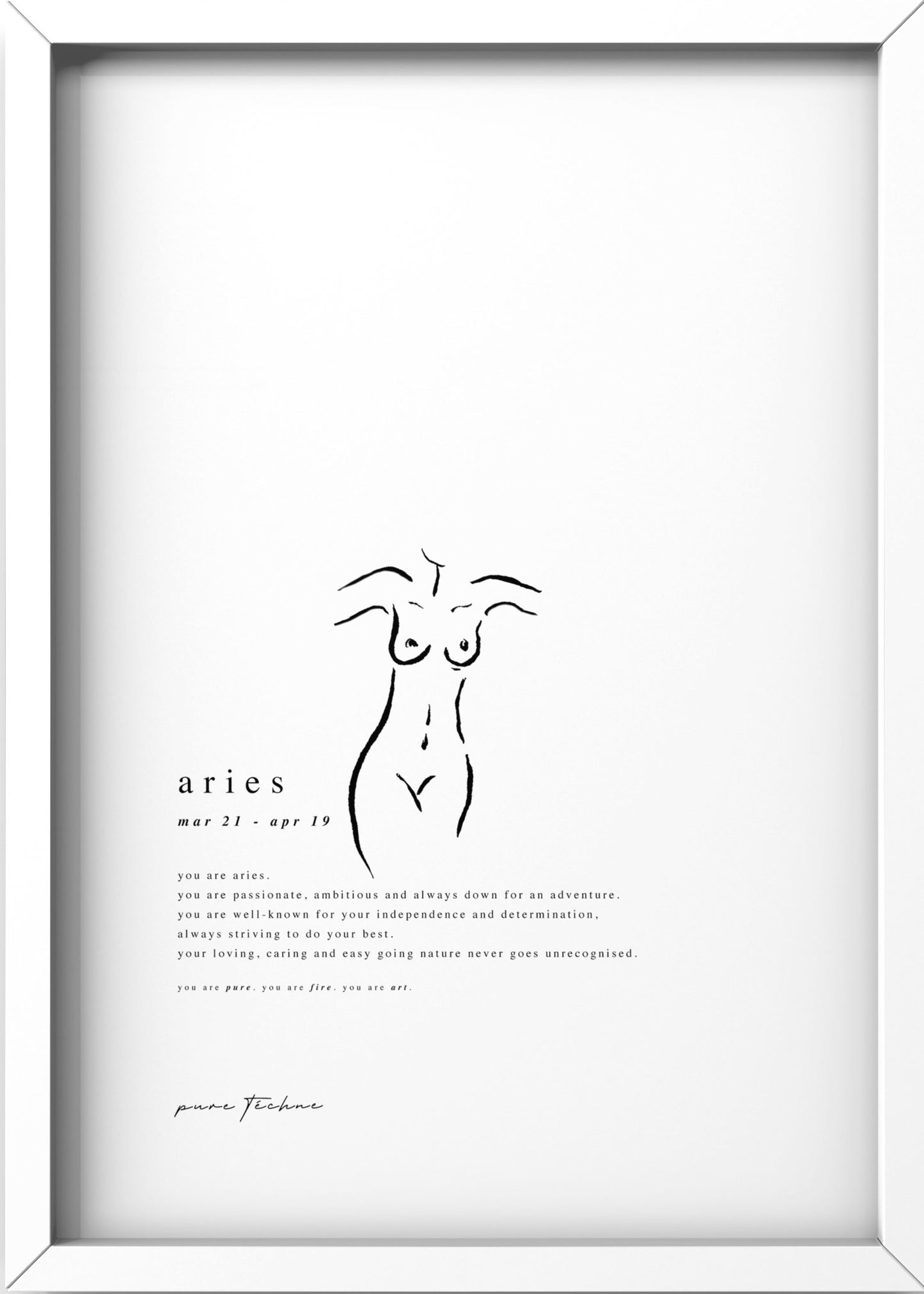 aries zodiac print with naked body