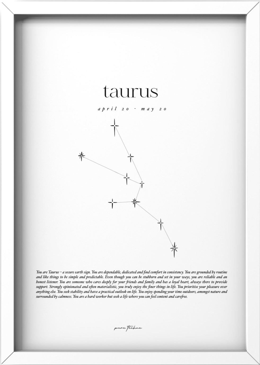 Taurus - 'Stars' Zodiac Print