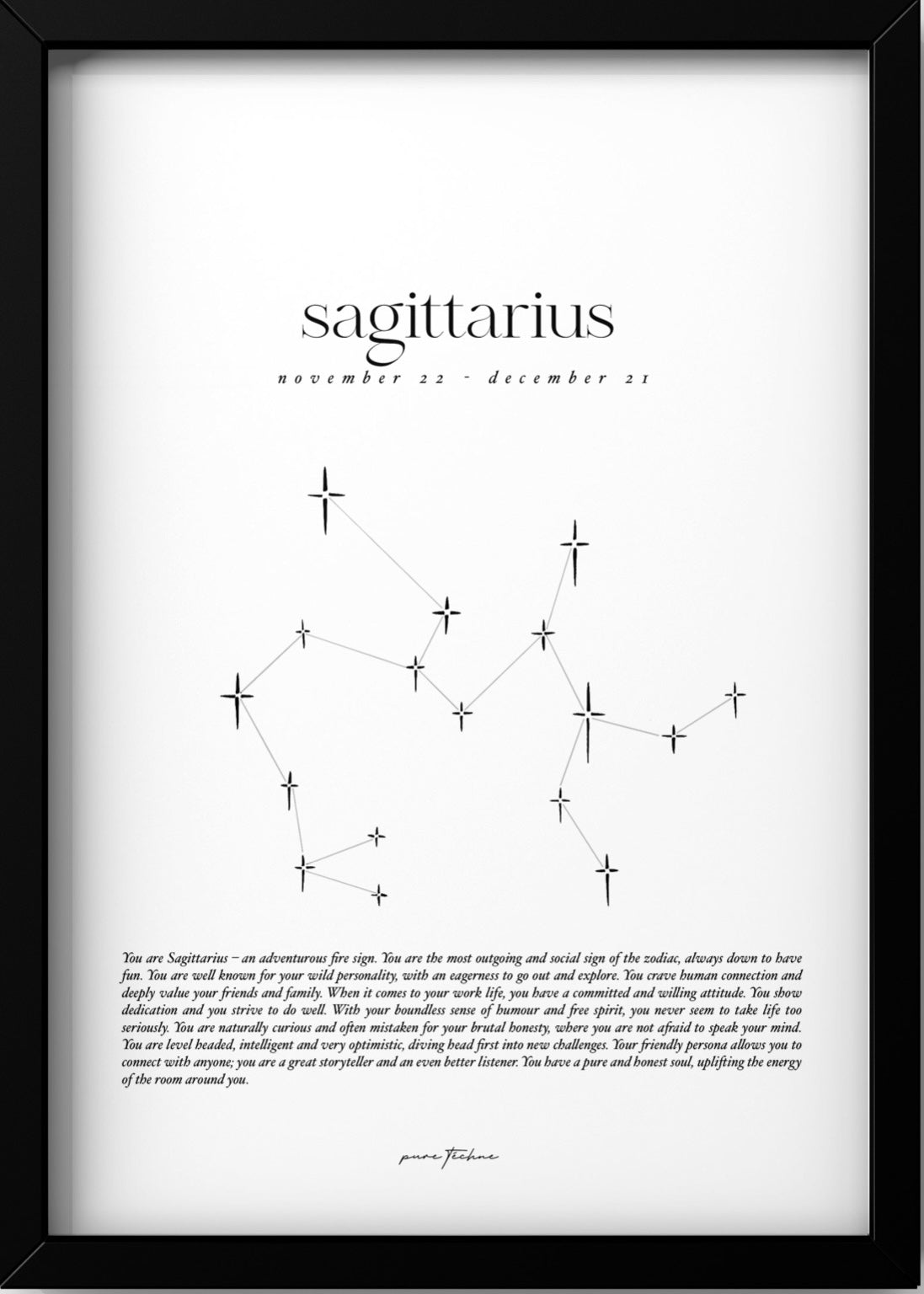 Sagittarius - 'Stars' Zodiac Print