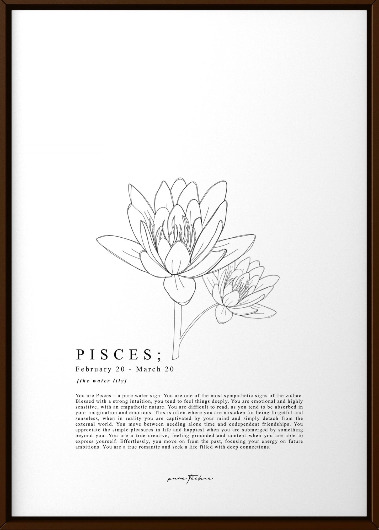 Pisces - 'Blooms' Zodiac Print