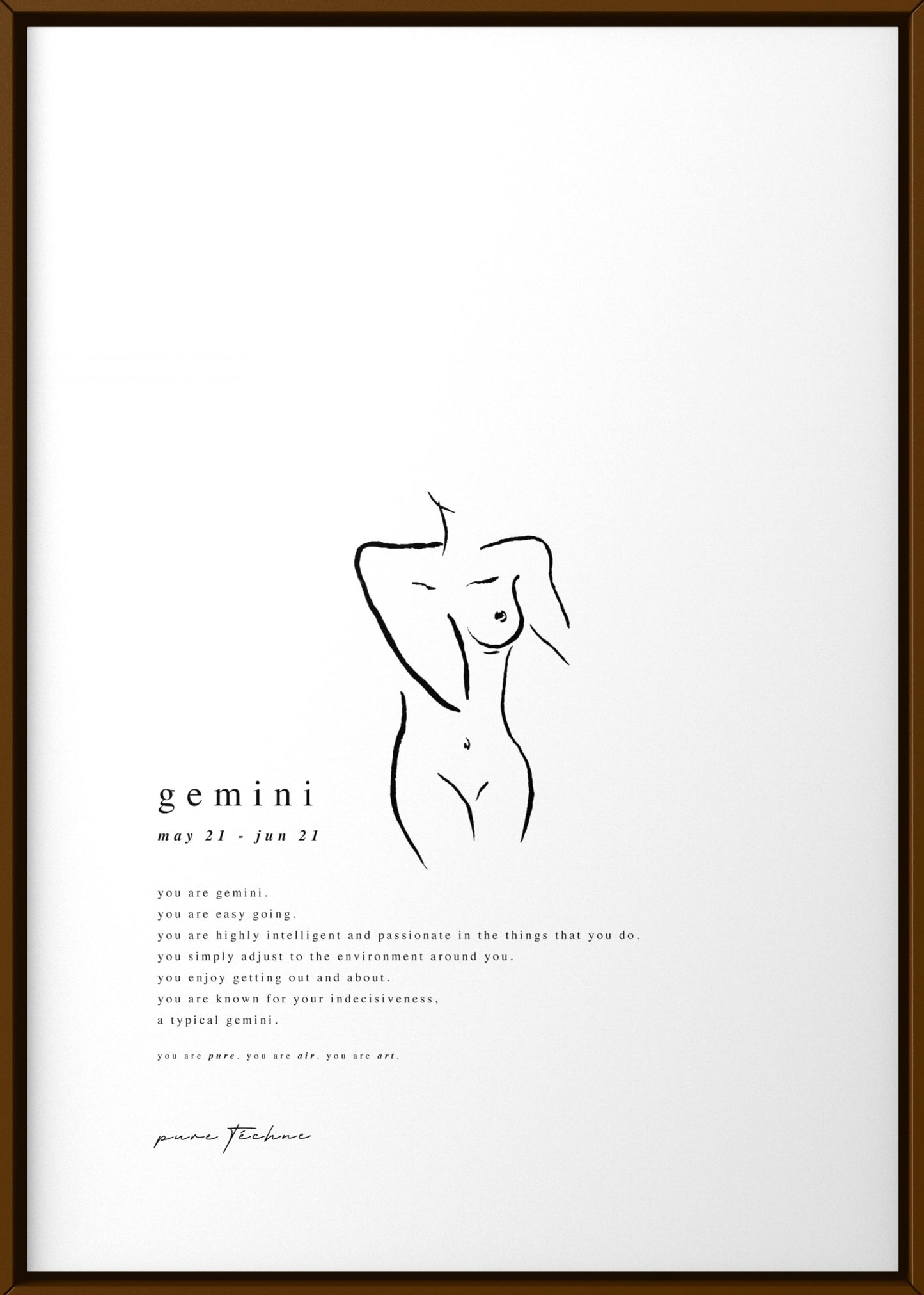 gemini zodiac print with naked body
