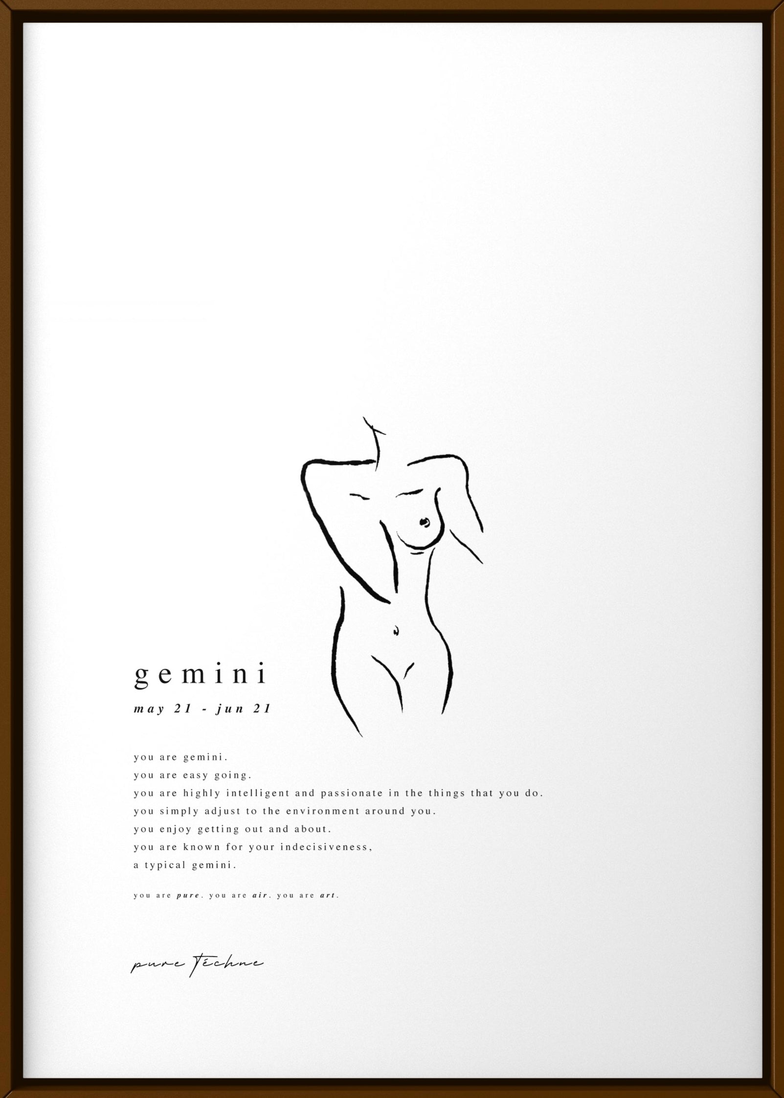 gemini zodiac print with naked body
