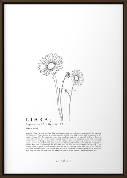 Libra - 'Blooms' Zodiac Print