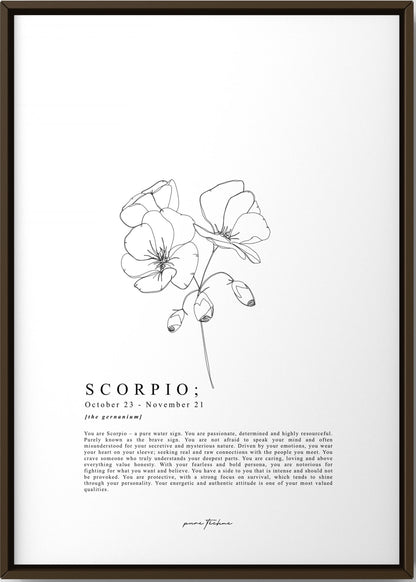 Scorpio - 'Blooms' Zodiac Print