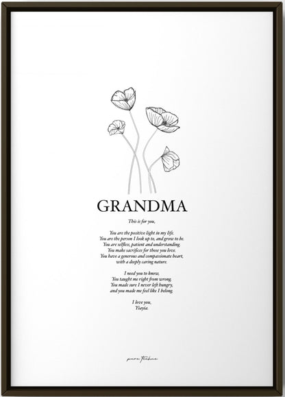 ‘For Grandma'- A4 Print