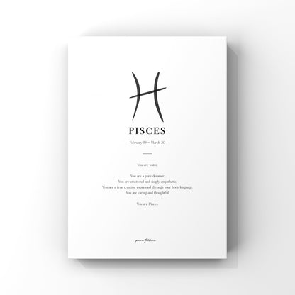 Pisces - 'Symbol' Zodiac Print