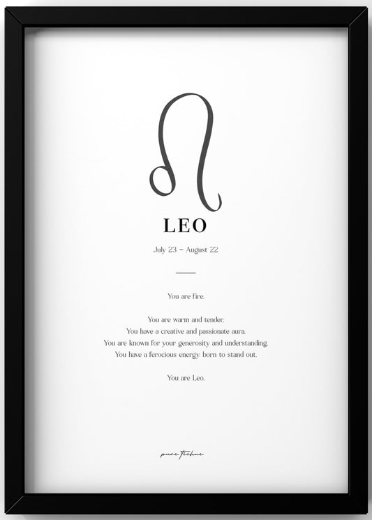 Leo - 'Symbol' Zodiac Print