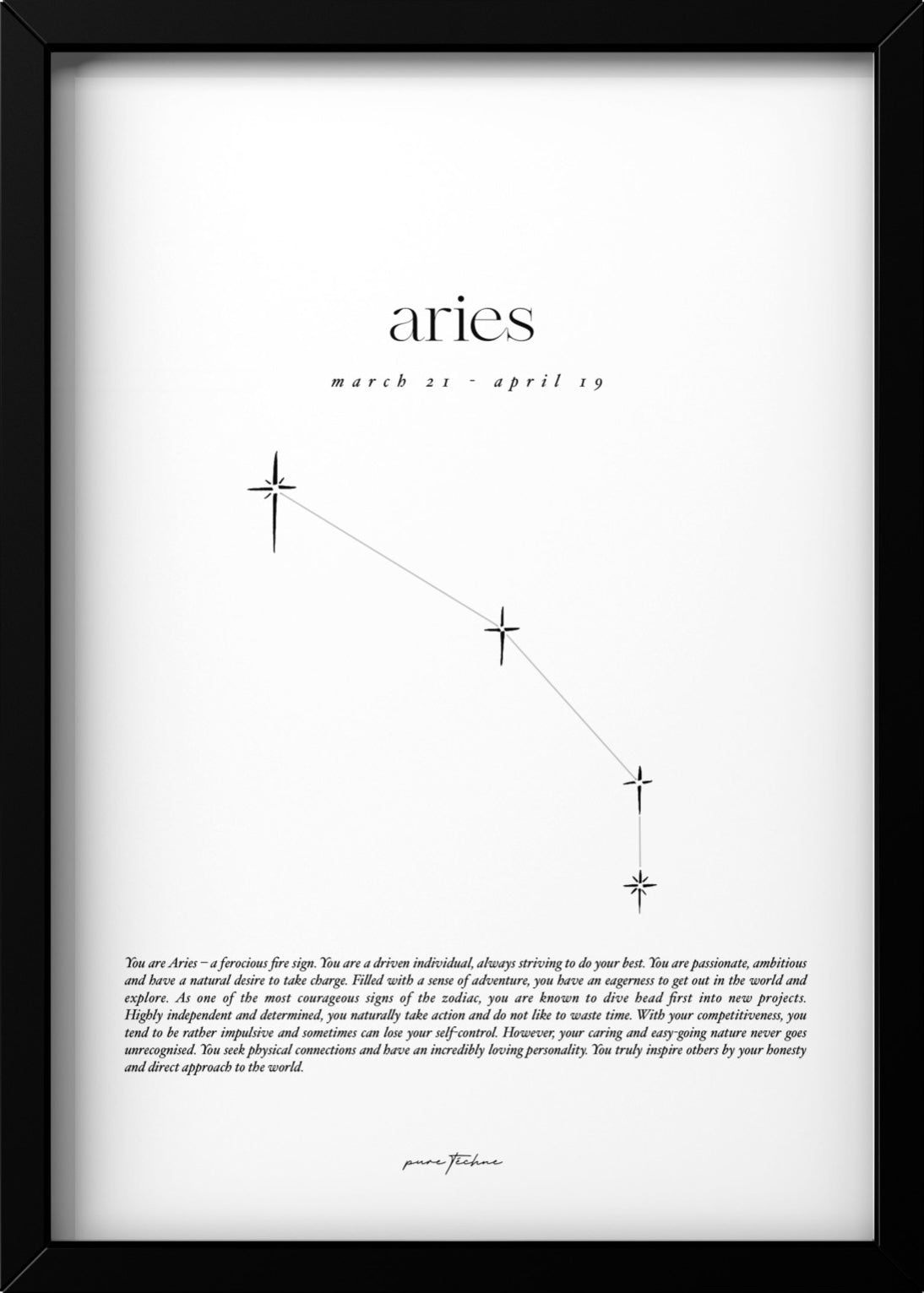 aries zodiac print with star constellation