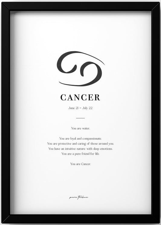 cancer zodiac print with zodiac symbol