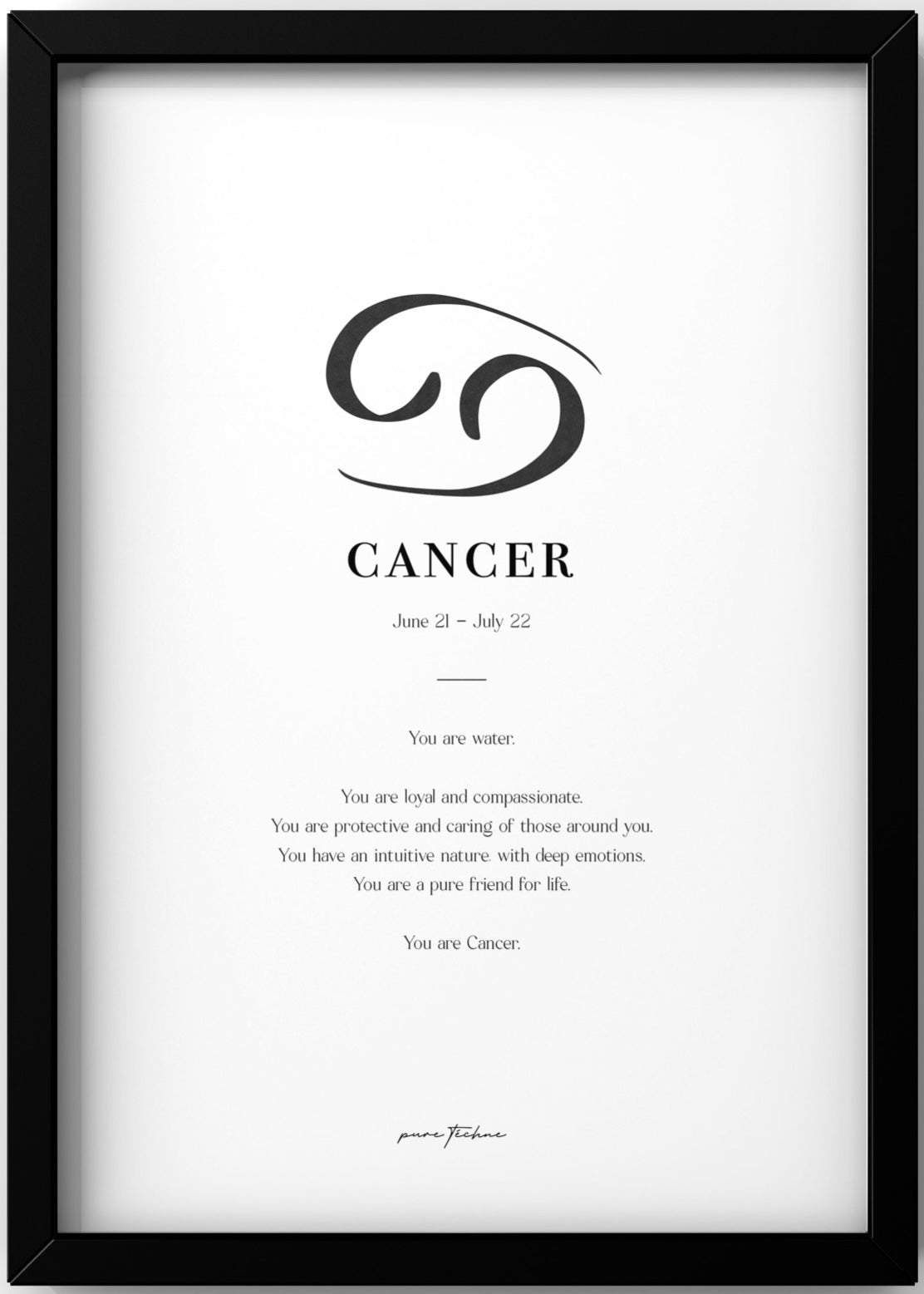 cancer zodiac print with zodiac symbol