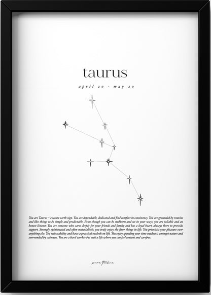 Taurus - 'Stars' Zodiac Print