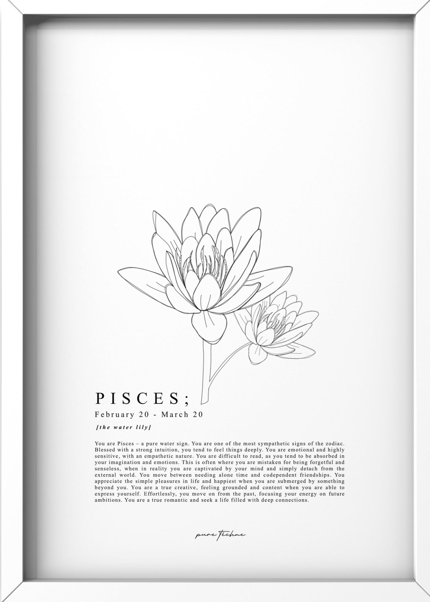 Pisces - 'Blooms' Zodiac Print