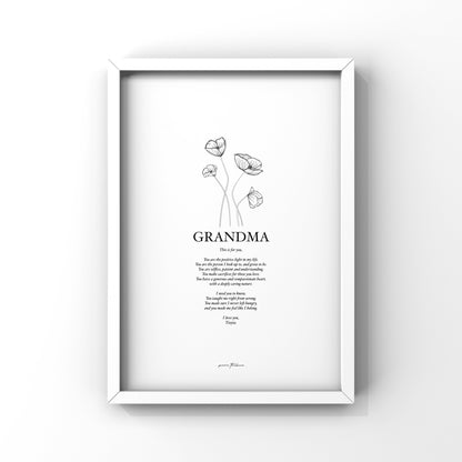 ‘For Grandma'- A4 Print
