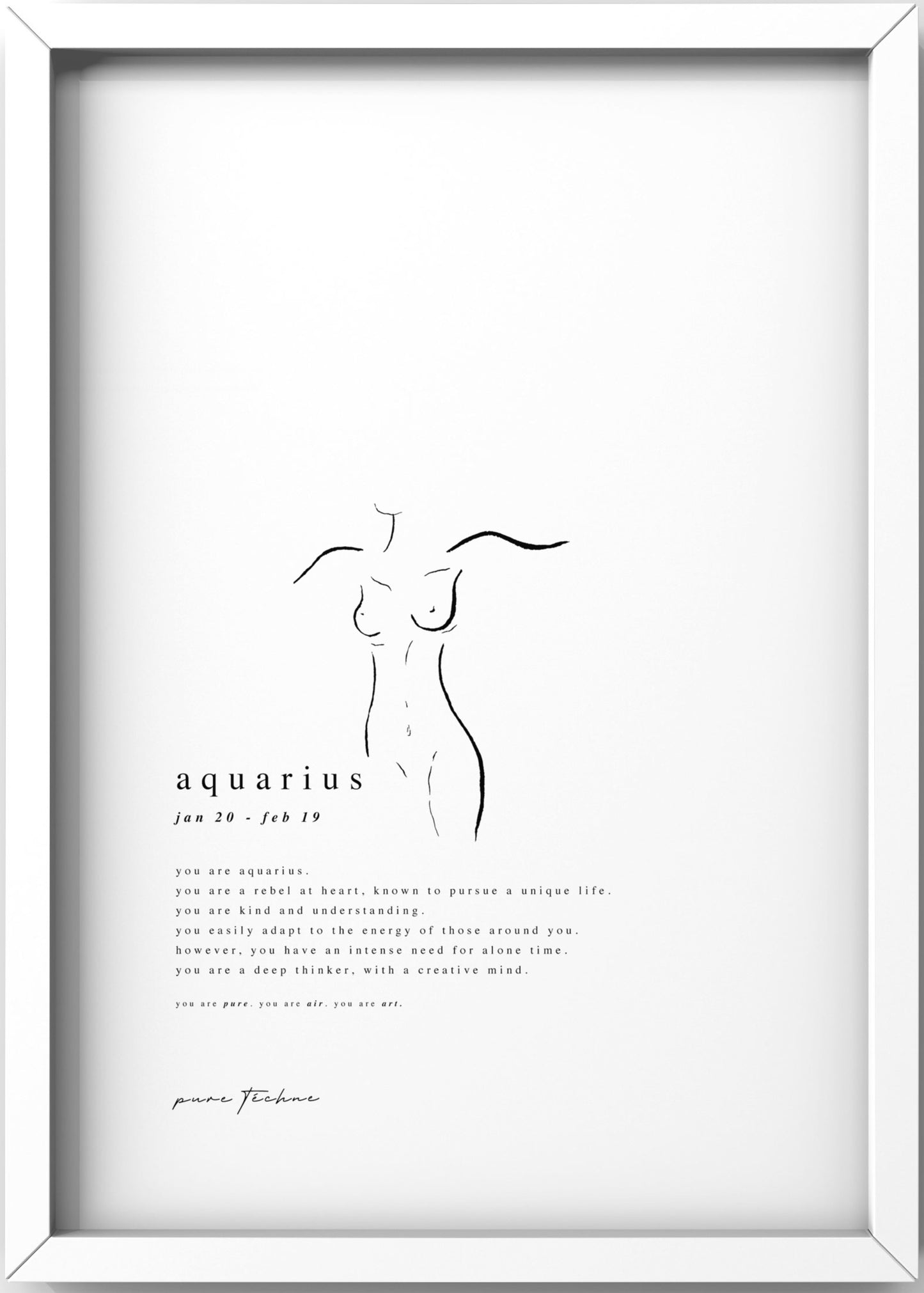 aqaurius zodiac print with naked body