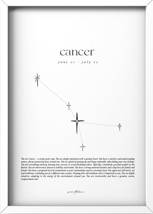 cancer zodiac print with star constellation