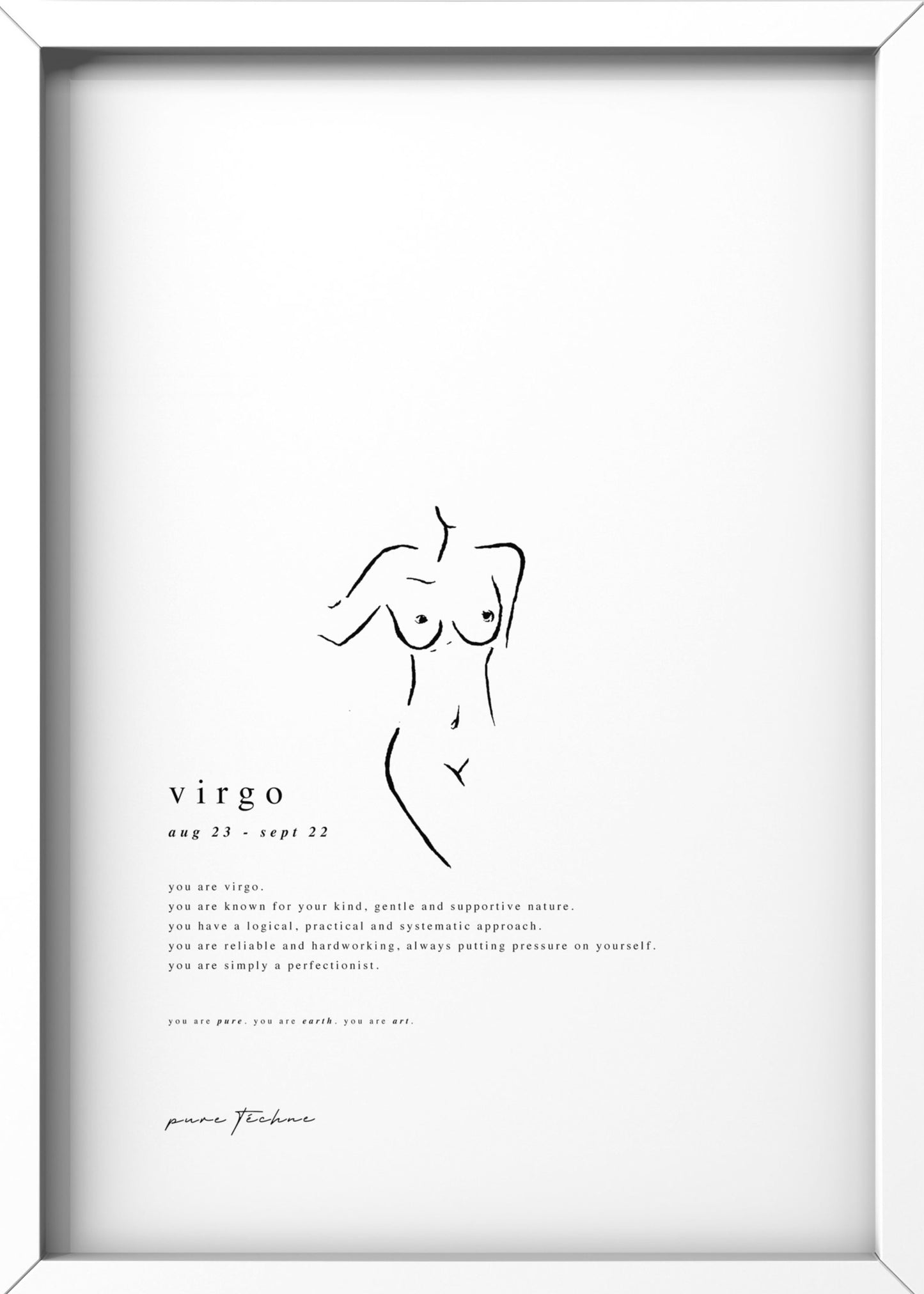Virgo - 'Naked' Zodiac Print