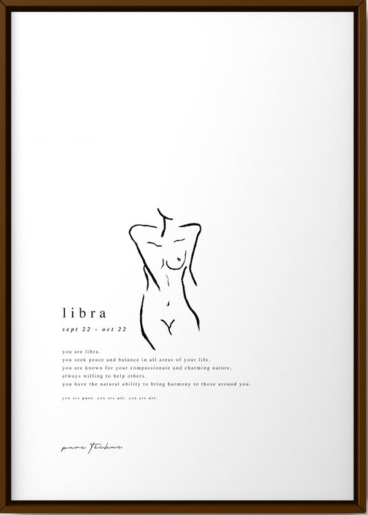 Libra - 'Naked' Zodiac Print