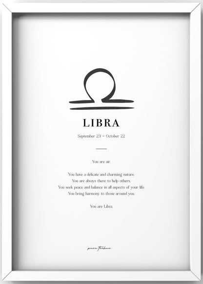Libra - 'Symbol' Zodiac Print