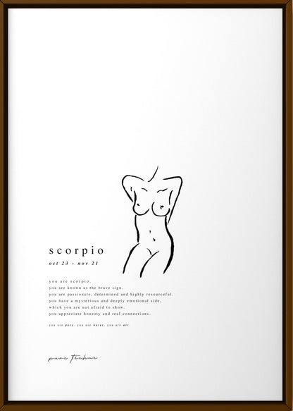 Scorpio - 'Naked' Zodiac Print